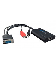 Powertech adaptor VGA DB15(M) + USB (για ΗΧΟ) / HDMI 1.4V(F) - 0.20cm